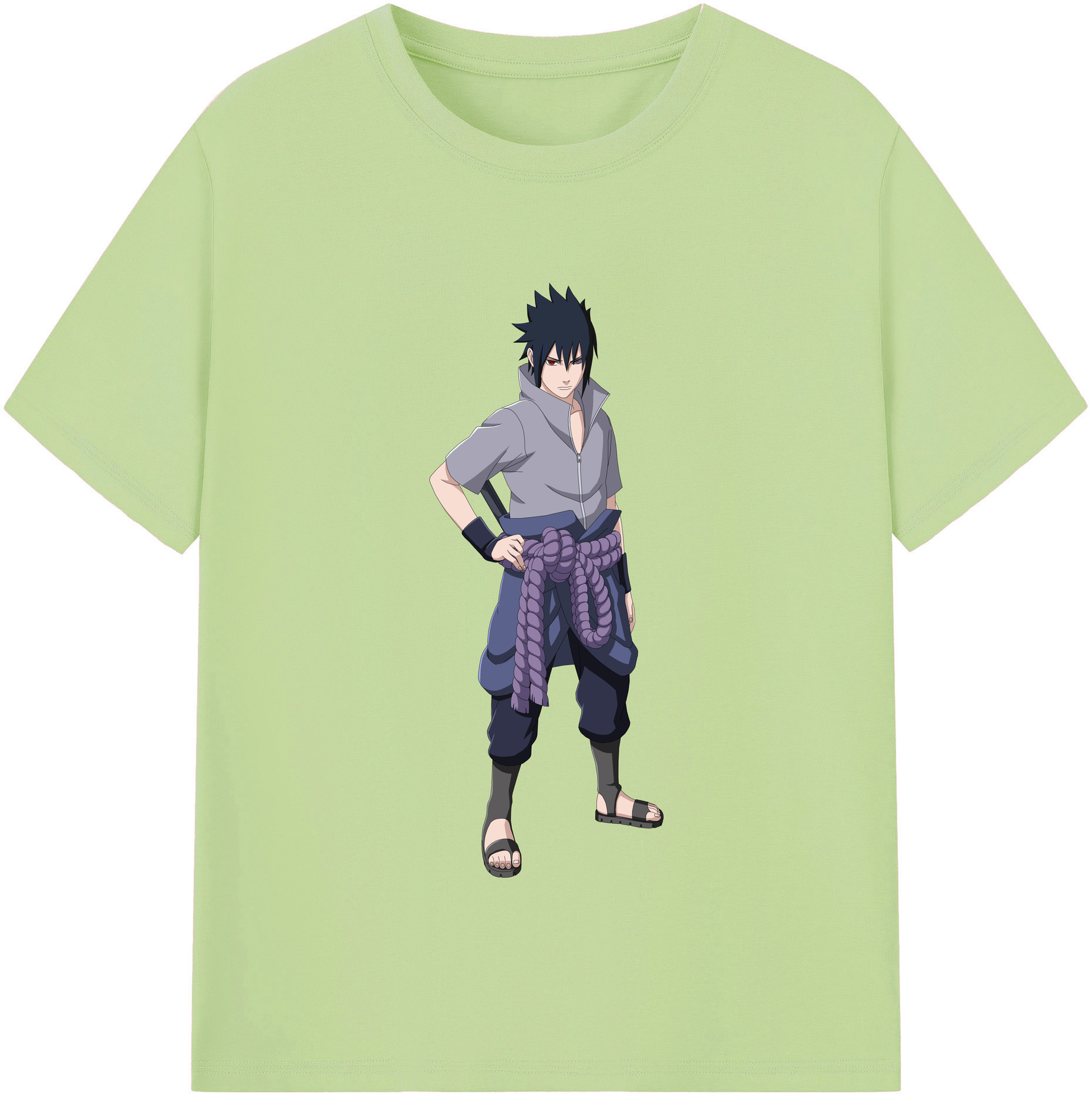 （画像用） NARUTO -ナルト- うちは サスケ Uchiha Sasuke 綿100％半袖Tシャツ（フロントプリント）